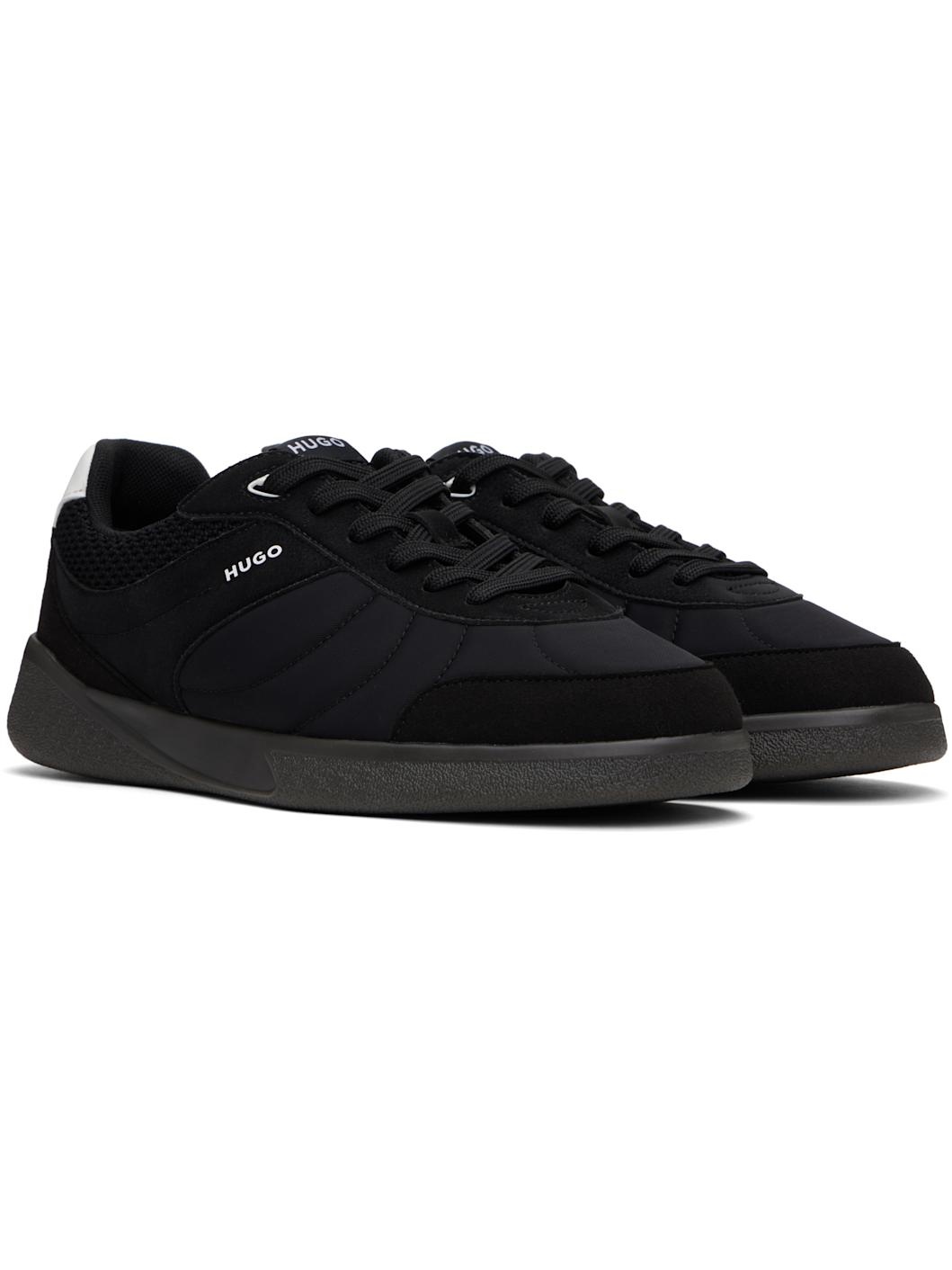Black Football-Inspired Sneakers - 4