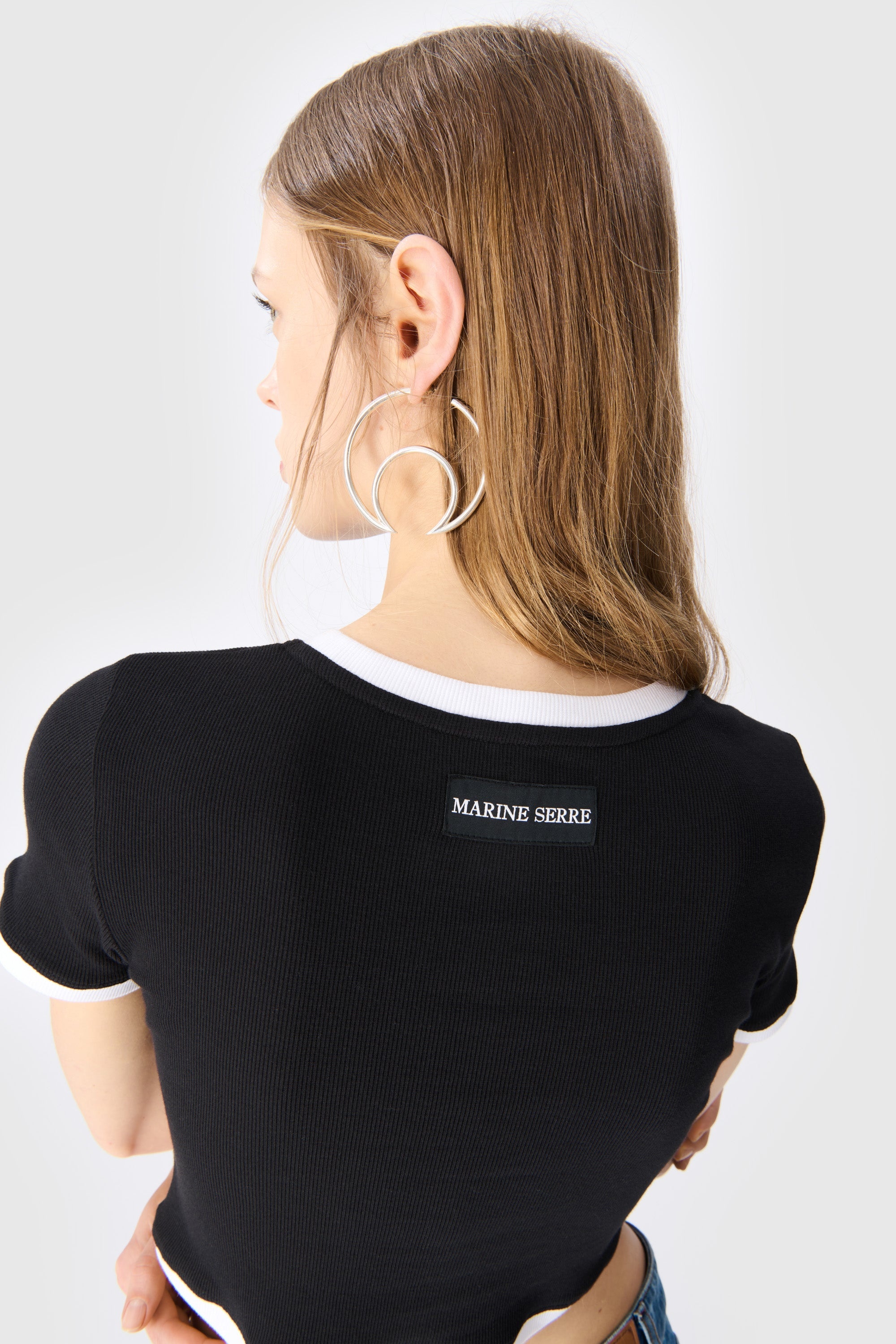 Moon Logo Ribbed Jersey Cropped Top - 4