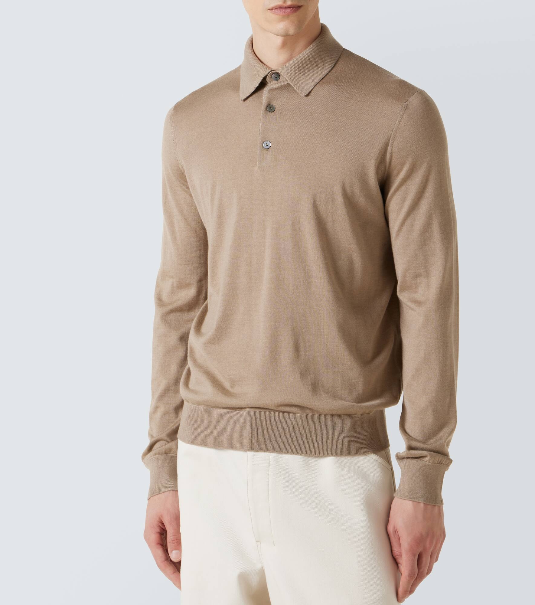 Cashmere and silk polo sweater - 3
