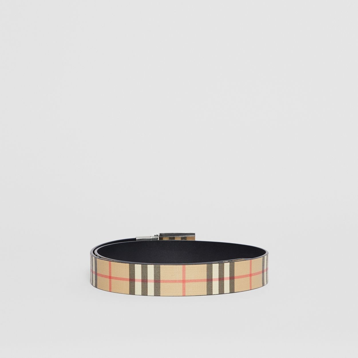 Reversible Plaque Buckle Vintage Check Belt - 5