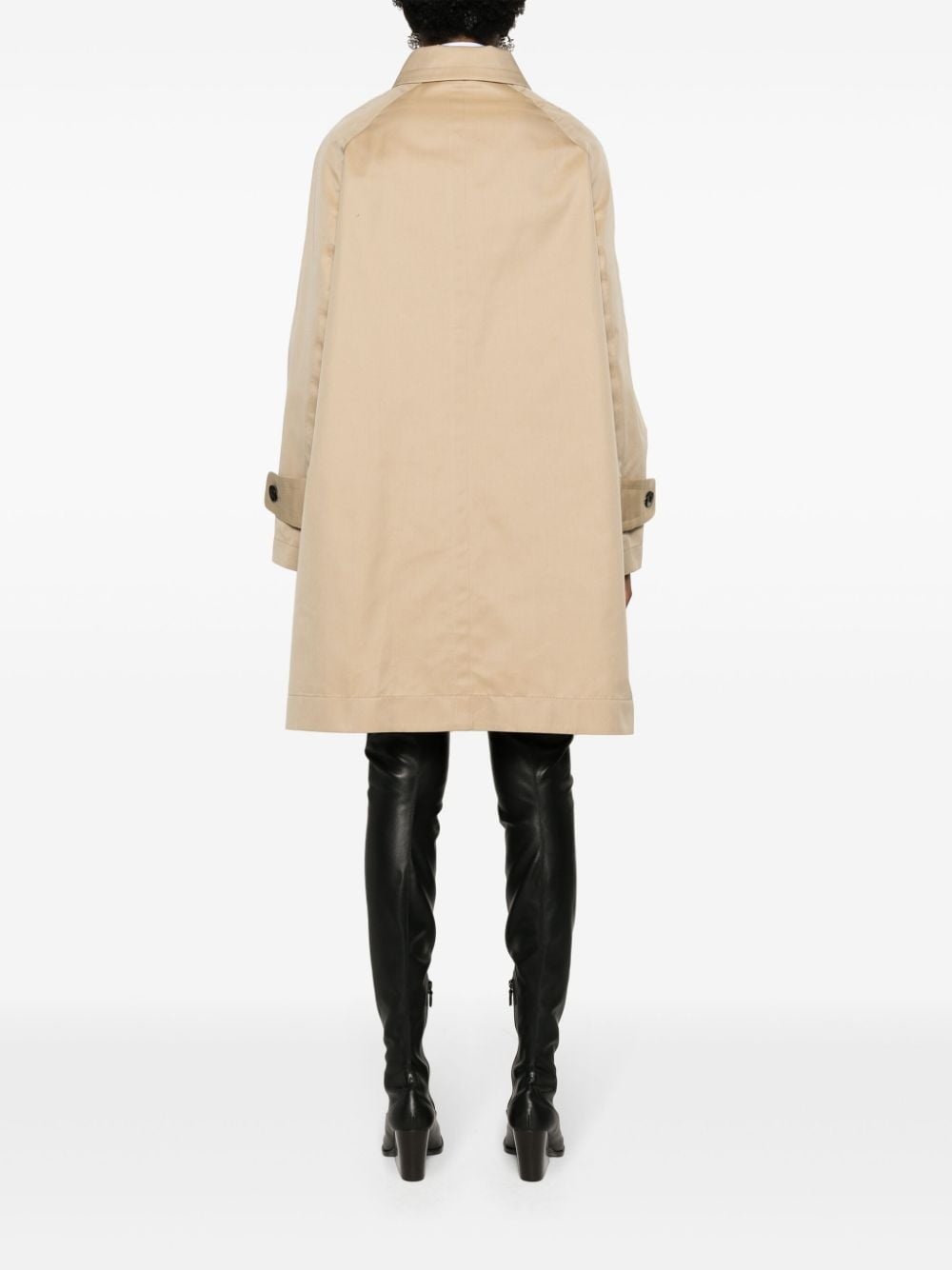 dress-underlayer pleated trench coat - 4