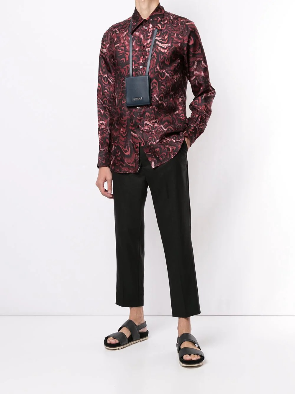 feather print Martini-fit shirt - 2