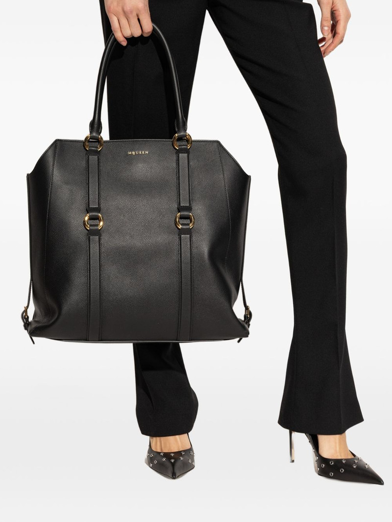 Alexander McQueen leather ring-detail tote bag outlook