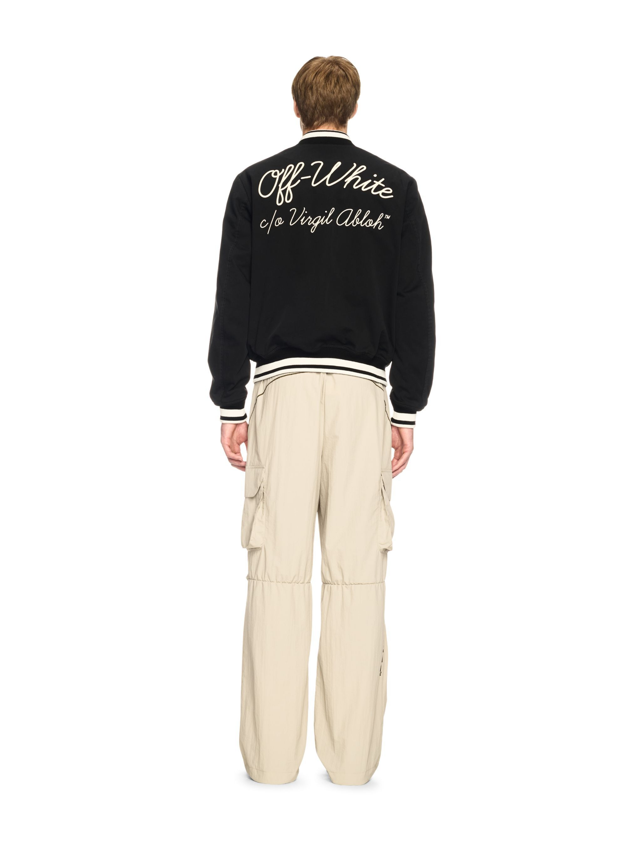 Black Script Souvenir Varsity Jacket - 4