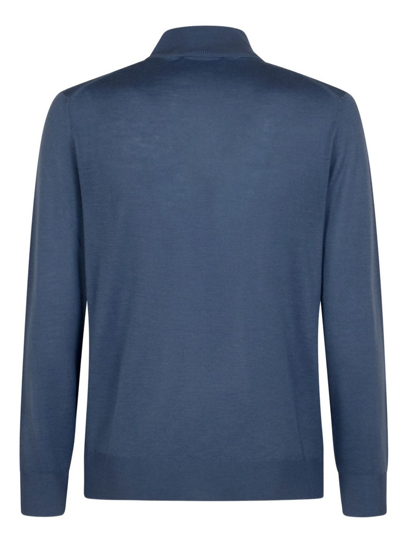 Canali high-neck half-zip sweater outlook