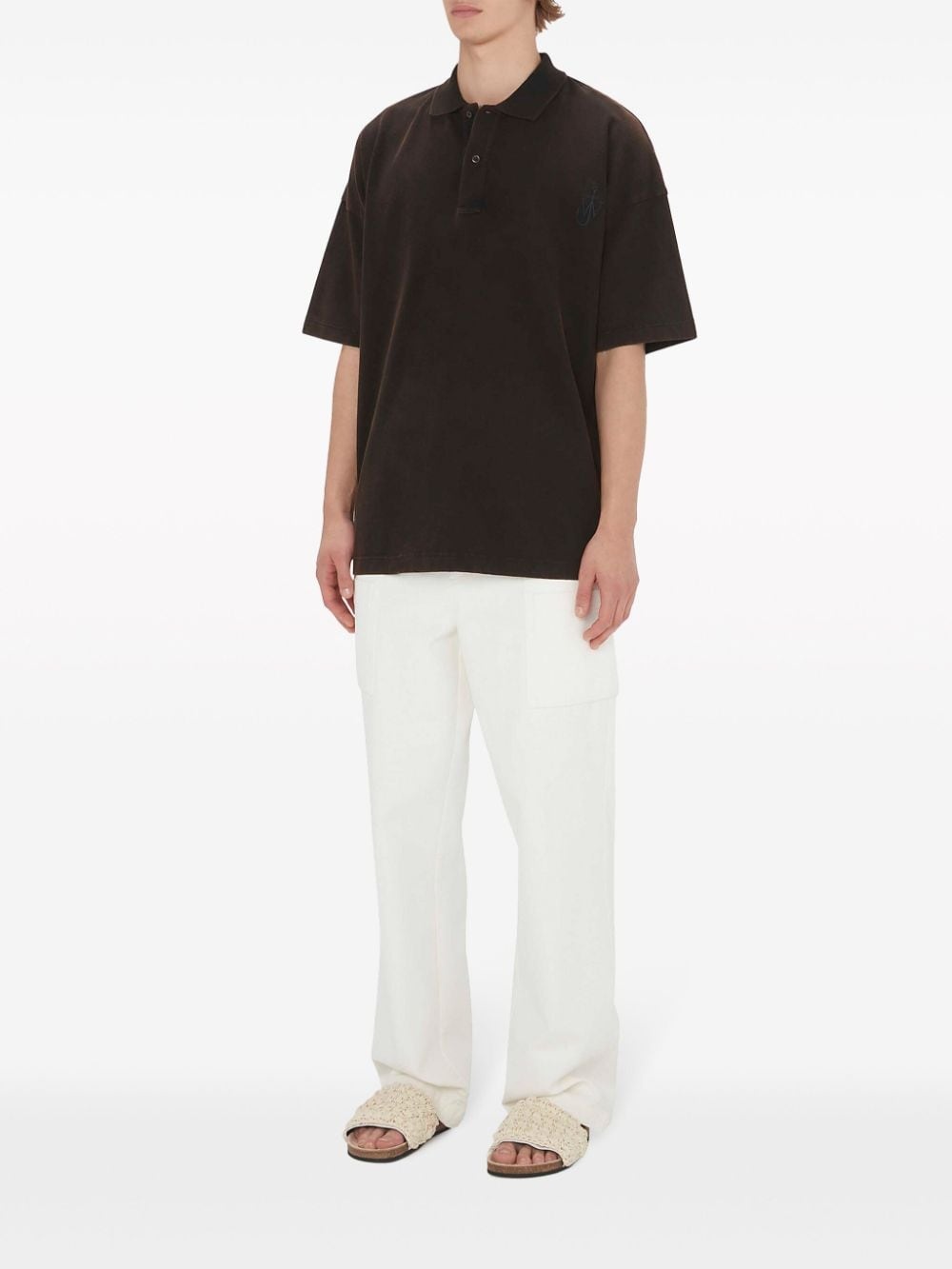 Anchor-embroidered cotton polo shirt - 2