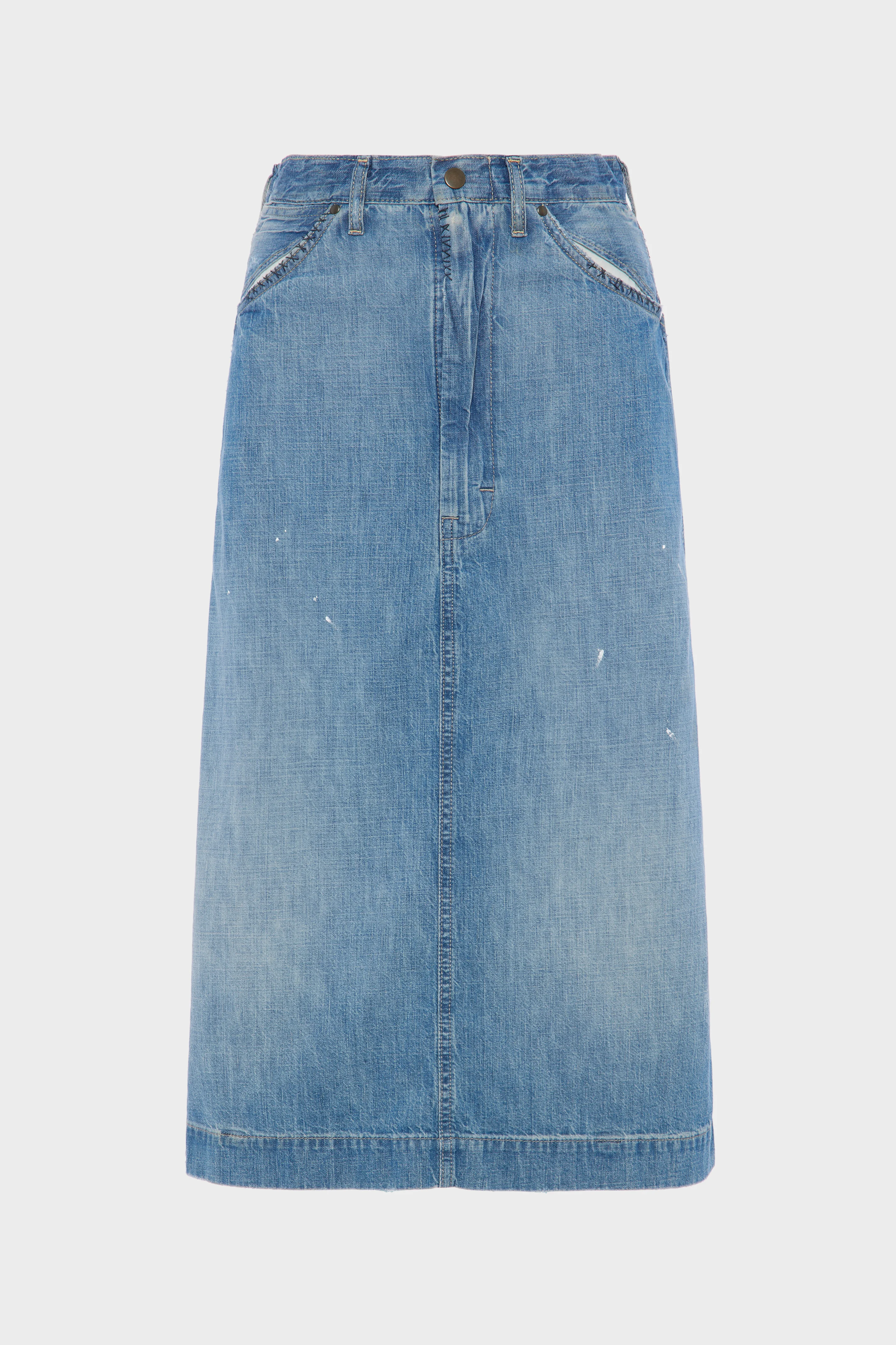 Denim midi skirt - 1