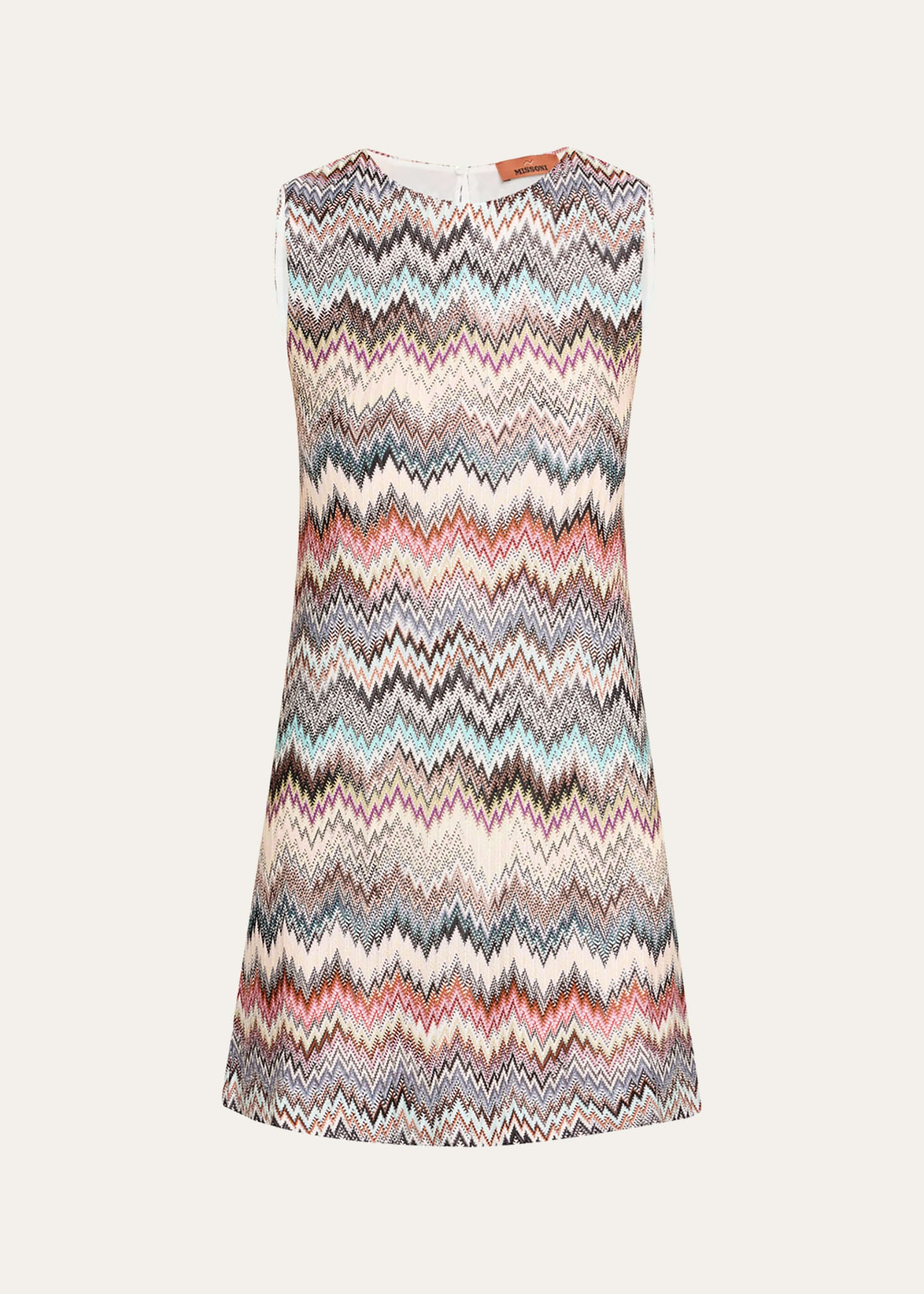 Chevron Sleeveless Mini Dress - 1