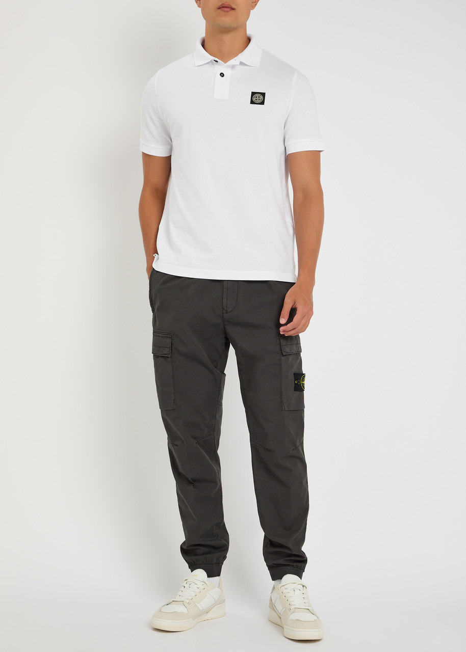 Stone Island Logo Piqué Stretch-cotton Polo Shirt - 4