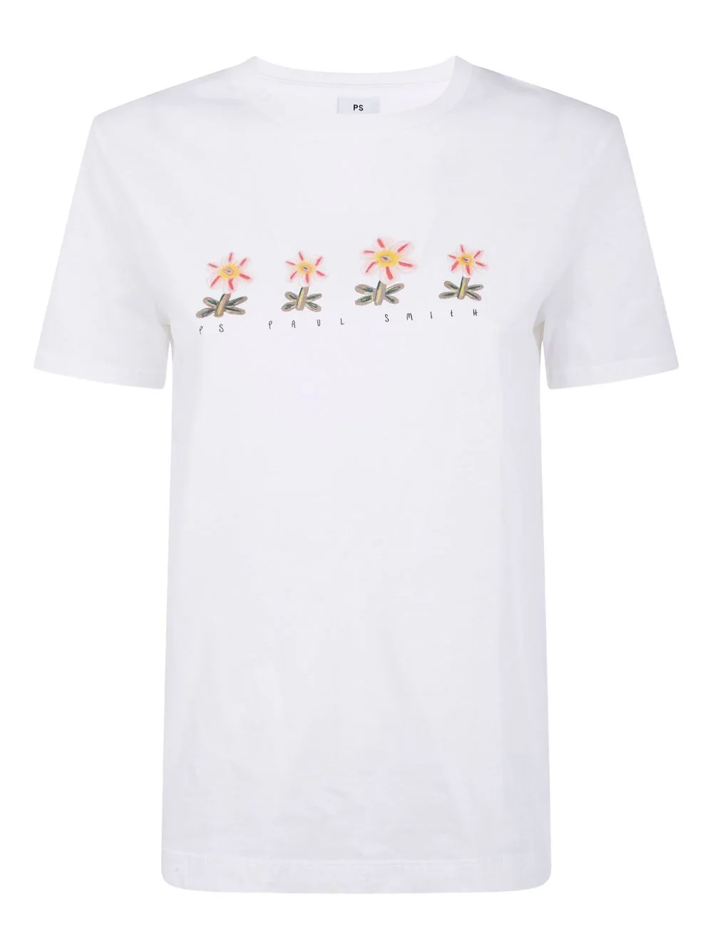 flower-print cotton T-shirt - 1