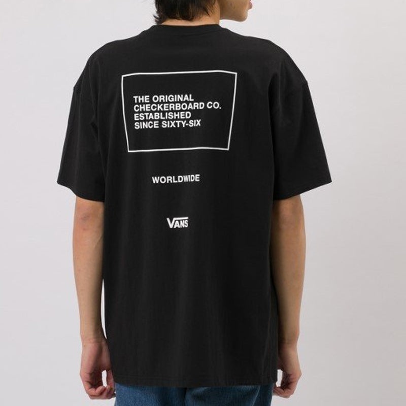 Vans Alphabet Printing Athleisure Casual Sports Short Sleeve Couple Style Black VN0A4MLWBLK - 4