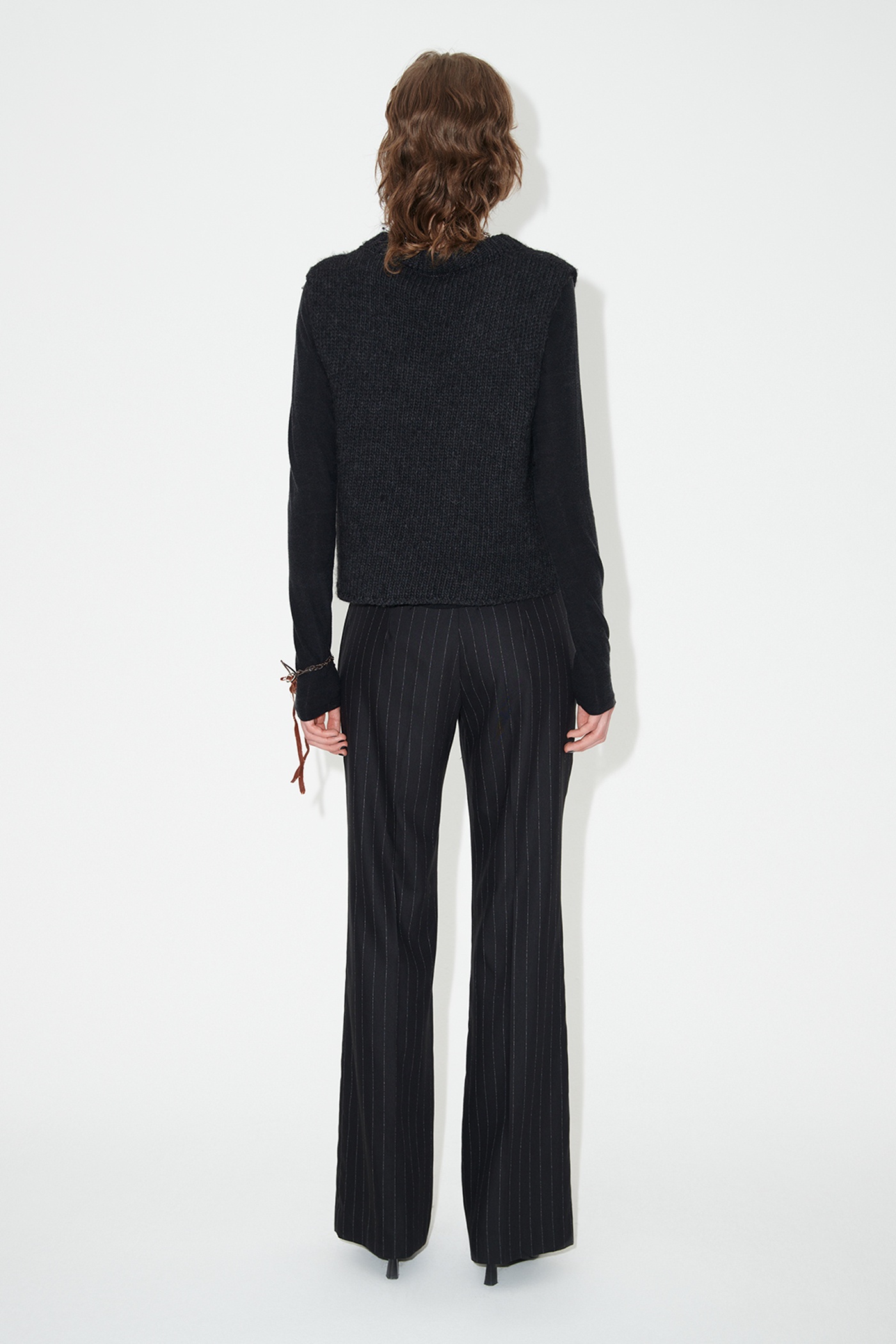 Hip Trouser Black Chalk Stripe - 8