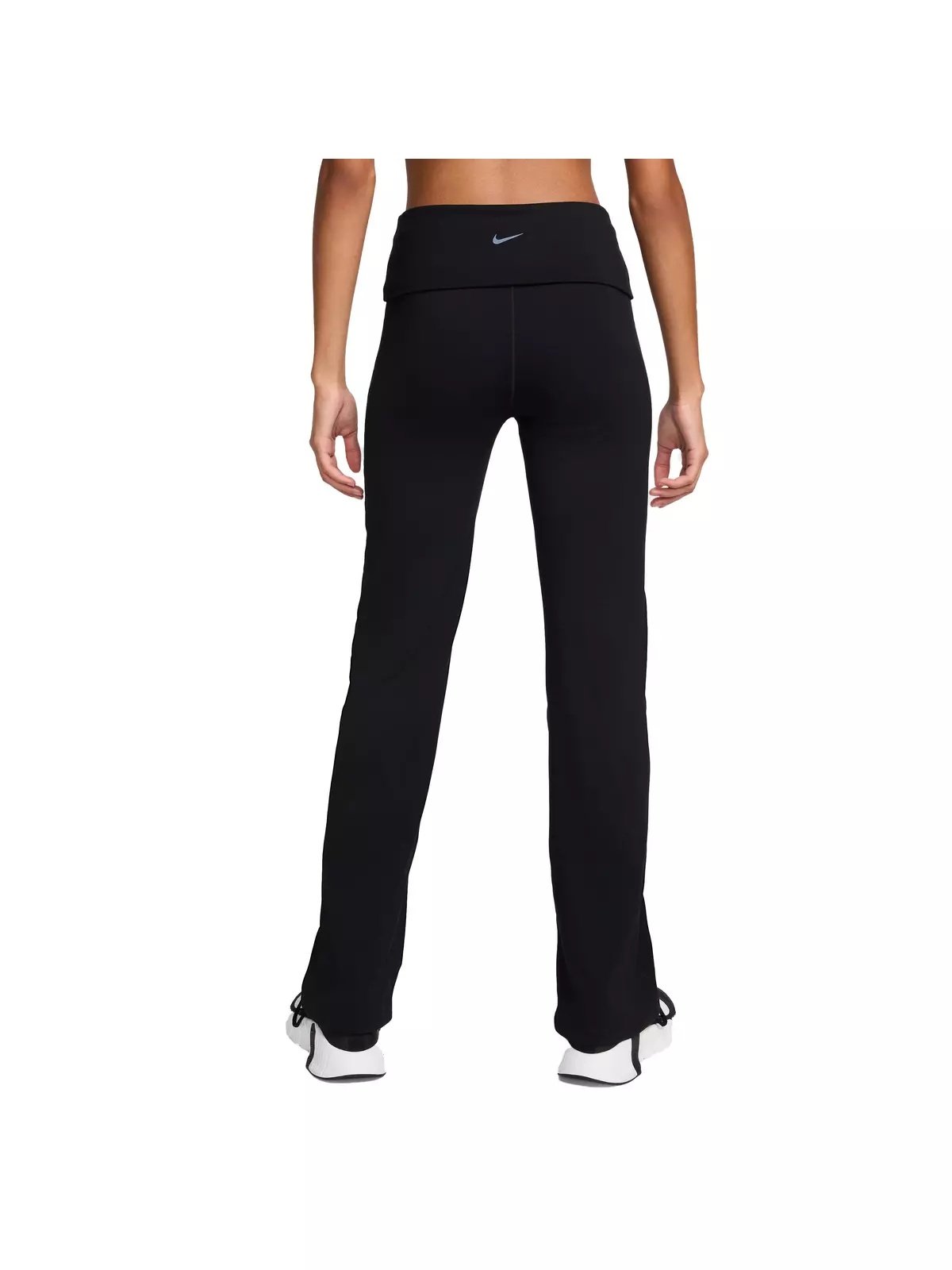 One Women's Dri-FIT High-Waisted Fold-Over Pants -Black - 2