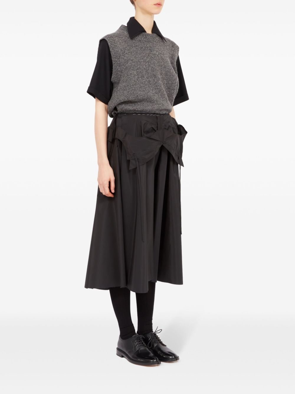 layered flared midi skirt - 3