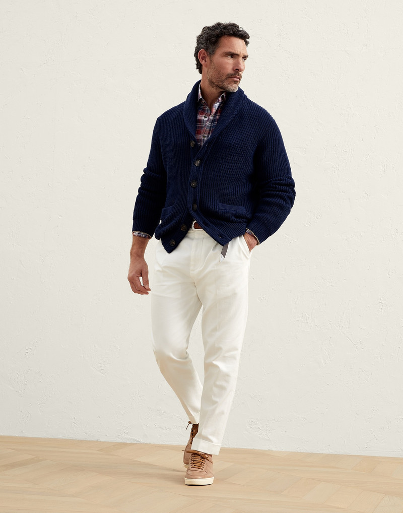 Brunello Cucinelli Linen madras easy fit western shirt outlook