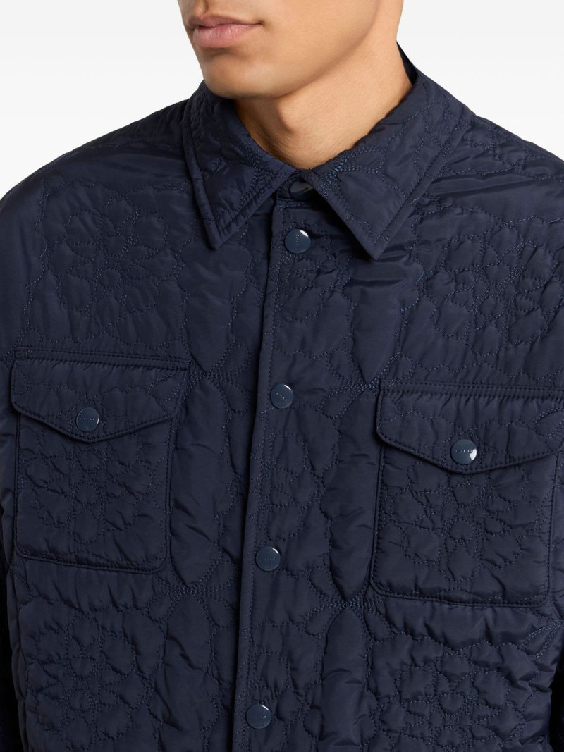 quilted floral-pattern overshirt 4