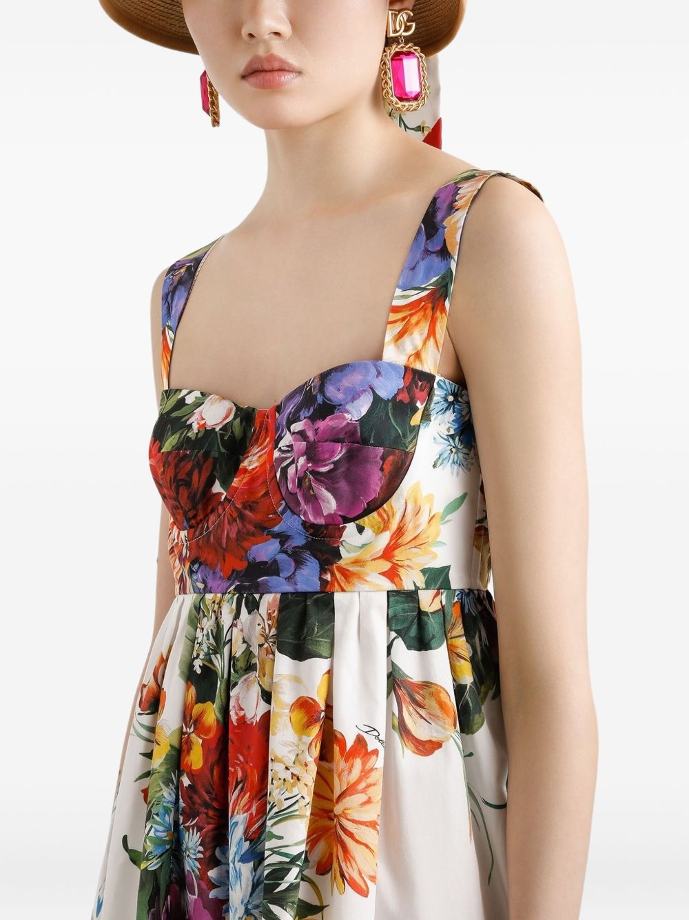 floral-print mini dress - 4