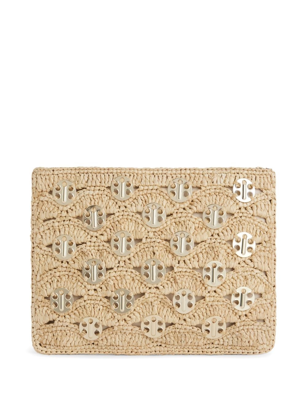 lurex-detail clutch bag - 6