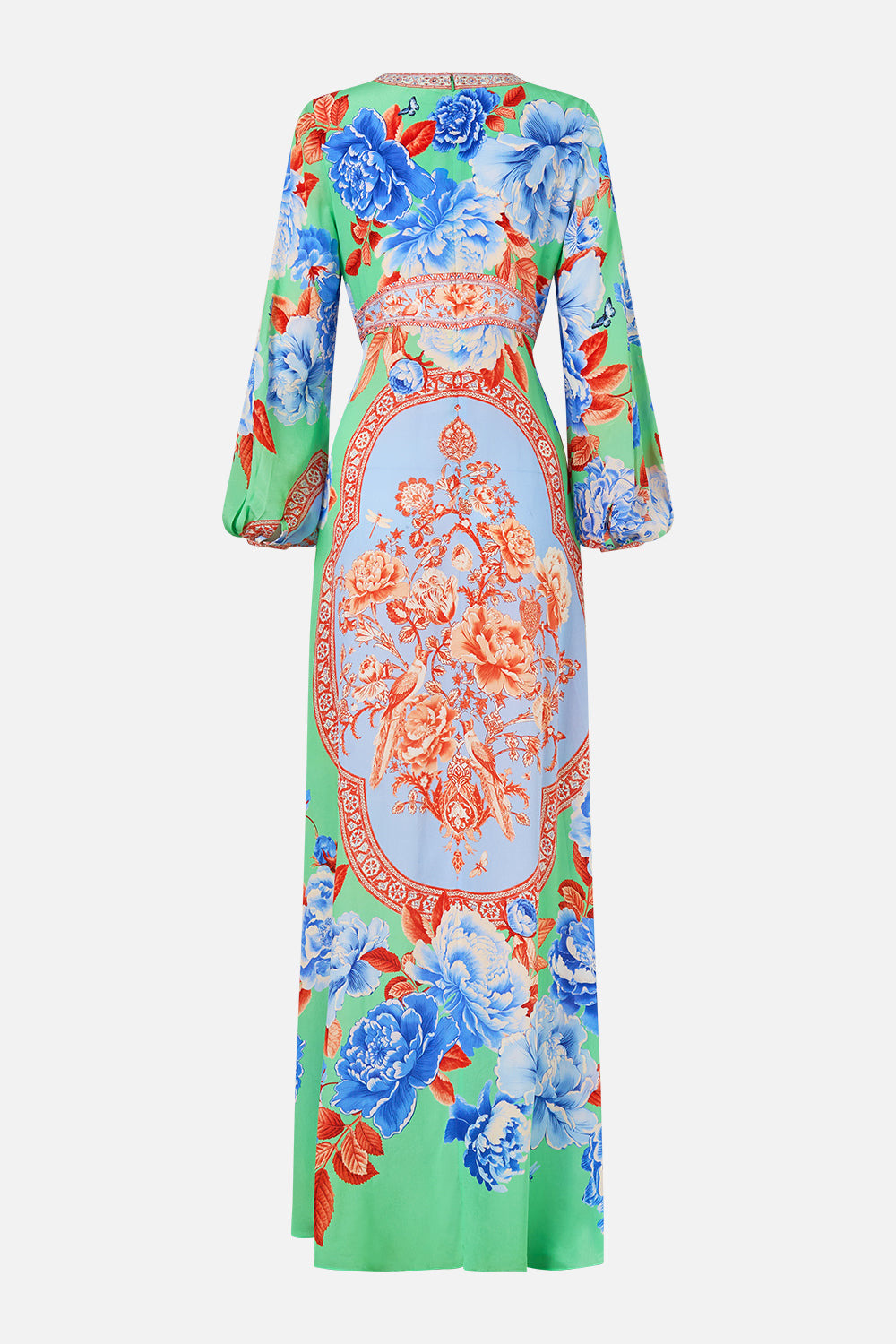 PRINTED LANTERN SLEEVE DRESS - 8