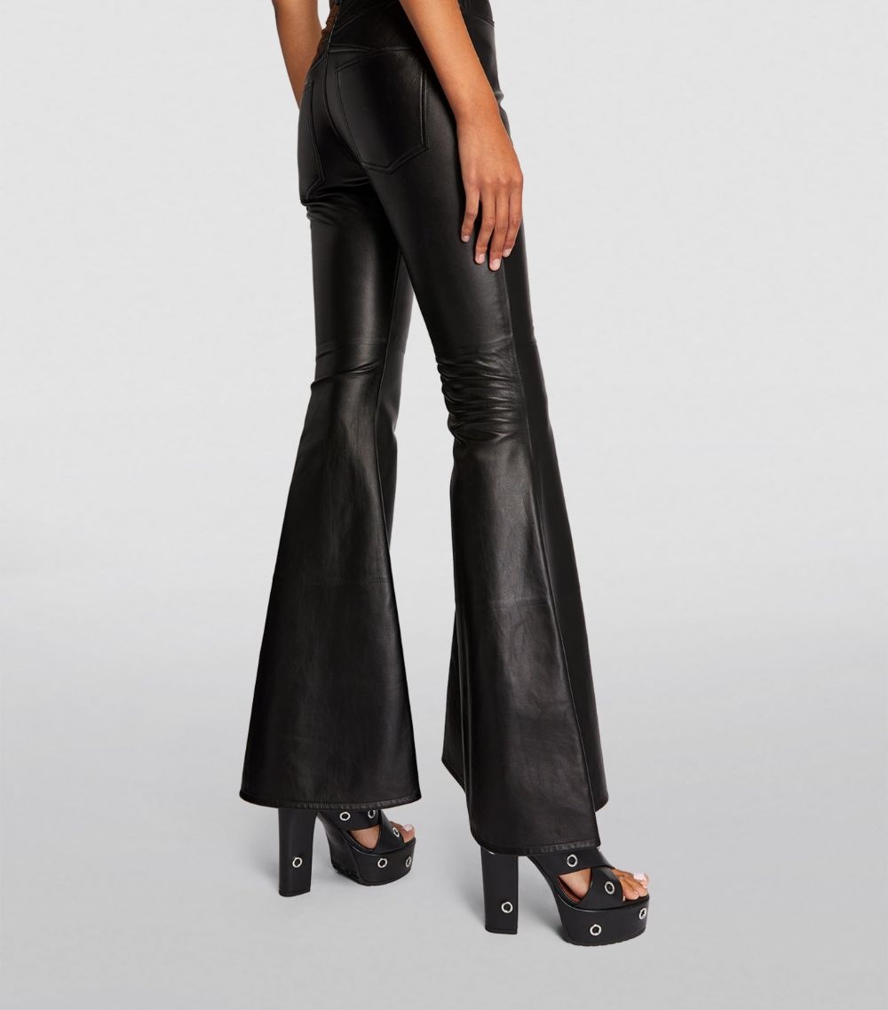 Leather Flared Trousers - 6