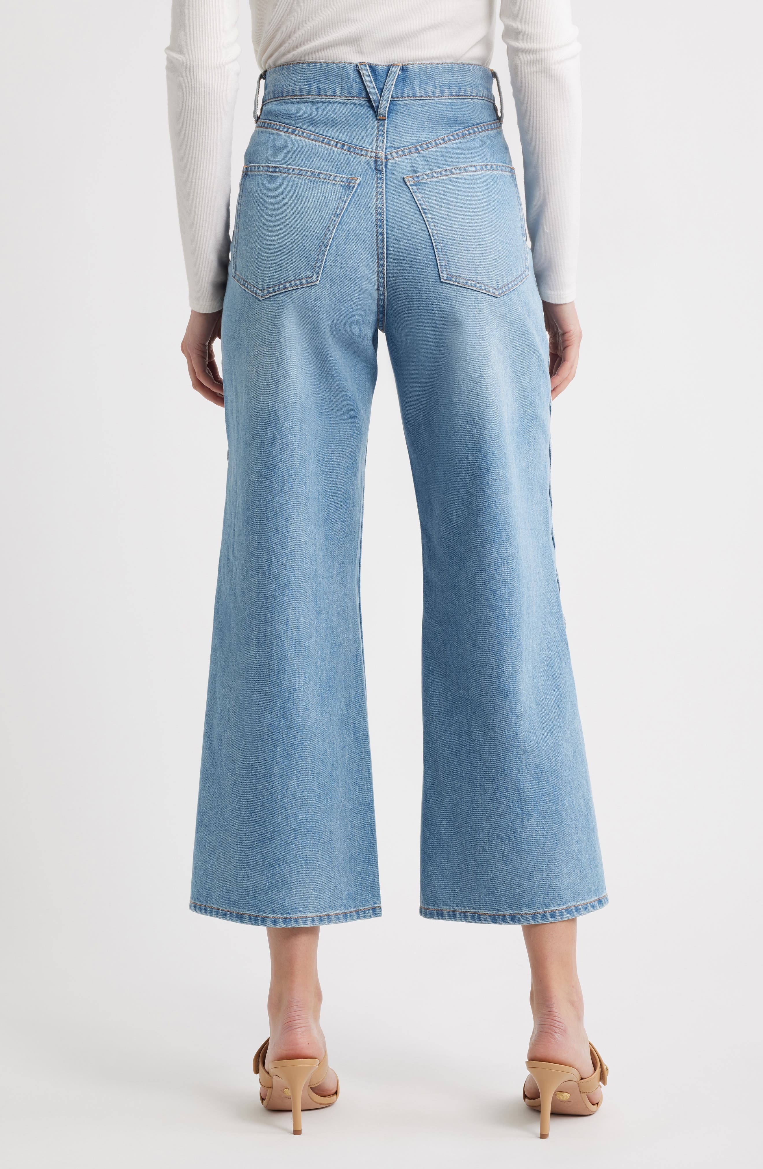 Veronica Beard Taylor Crop Wide Leg Jeans in Nova at Nordstrom - 2