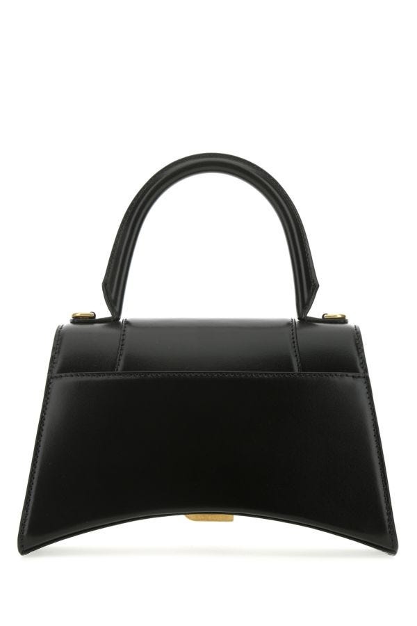 Black leather small Hourglass handbag - 4