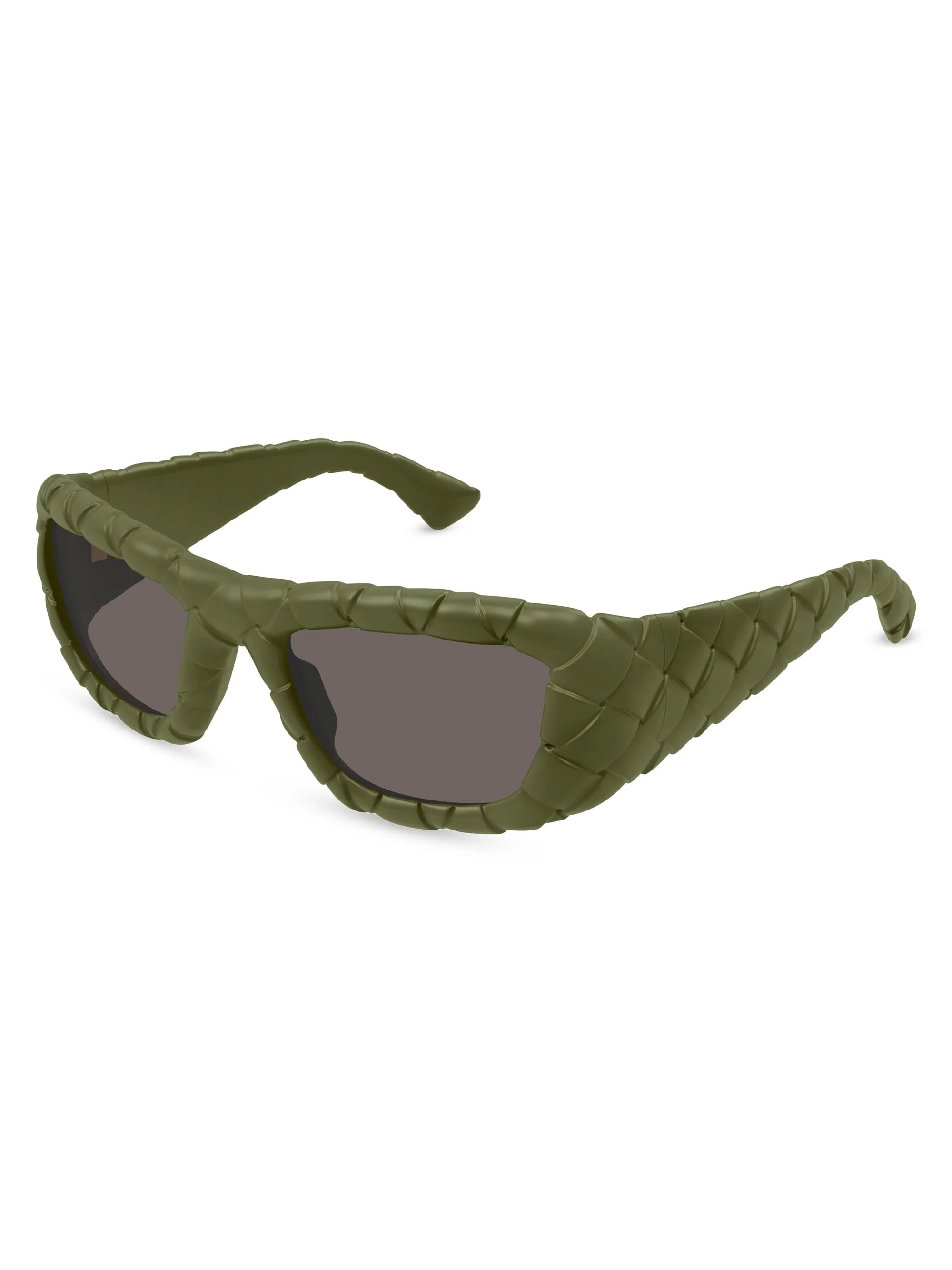 Women's Intrecciato 56MM Round Sunglasses - Olive Grey - 1