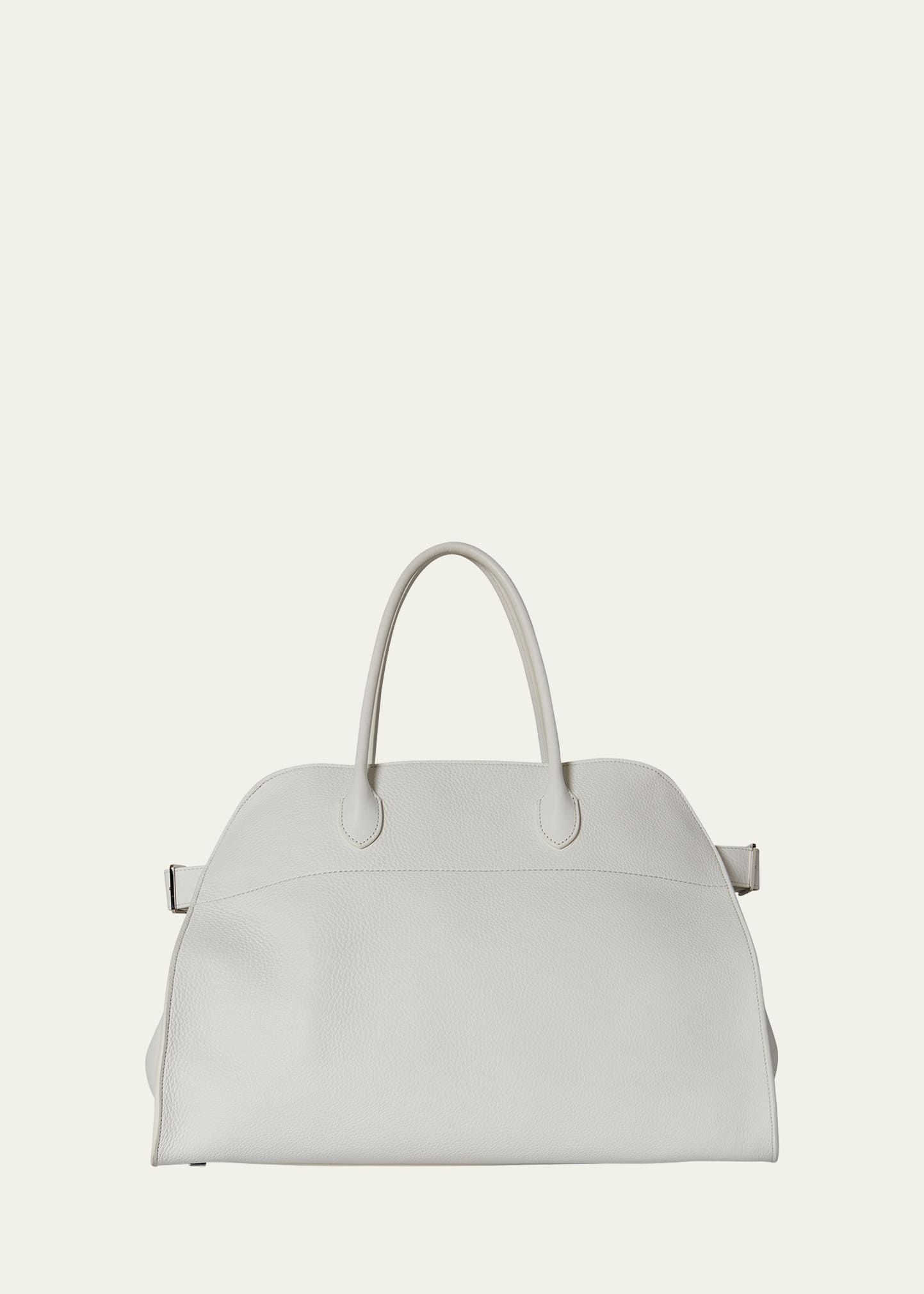 The Row Margaux 15 Top-Handle Bag in Canvas and Leather