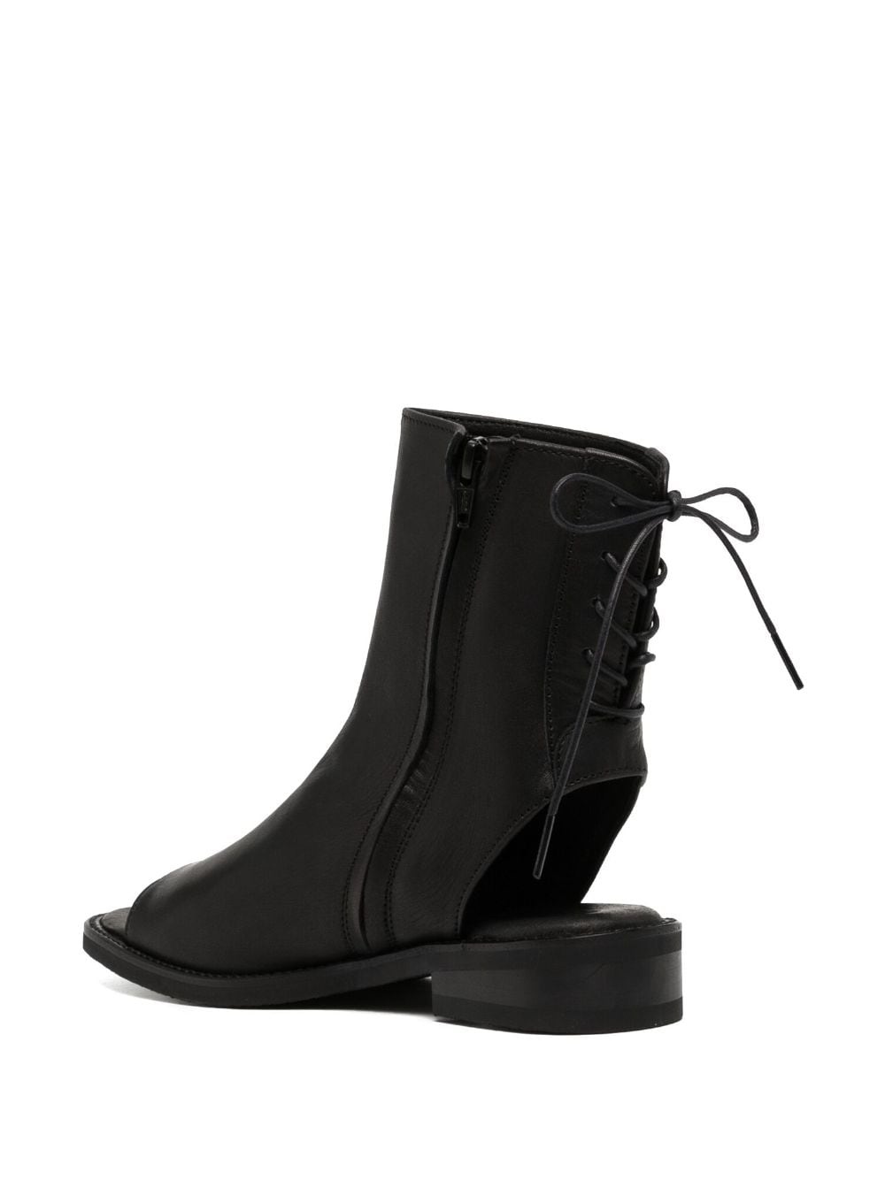 open-toe lace-up boots - 3