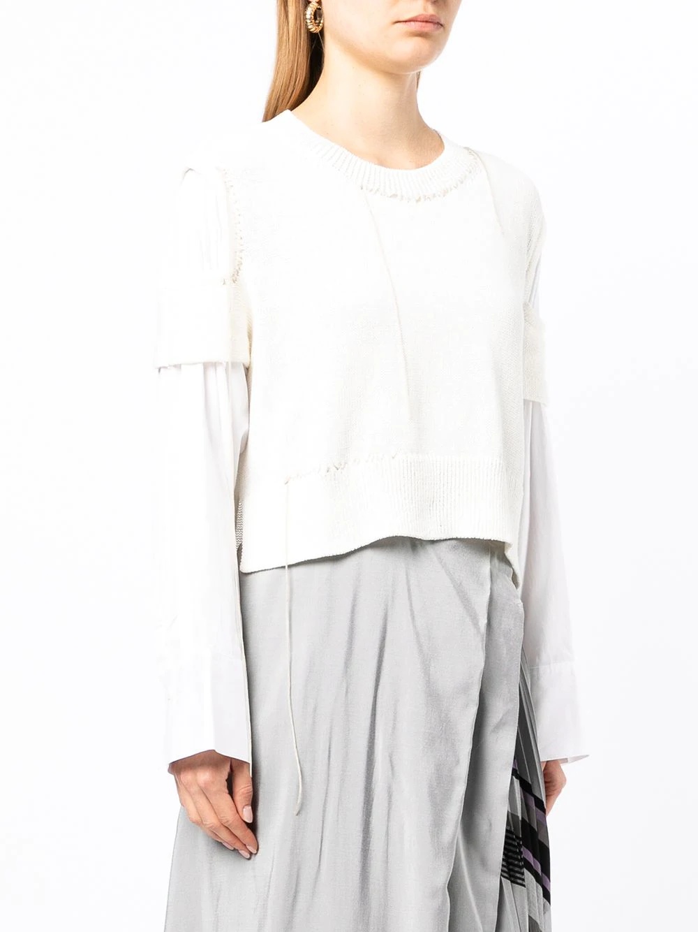 asymmetric crew neck jumper - 3