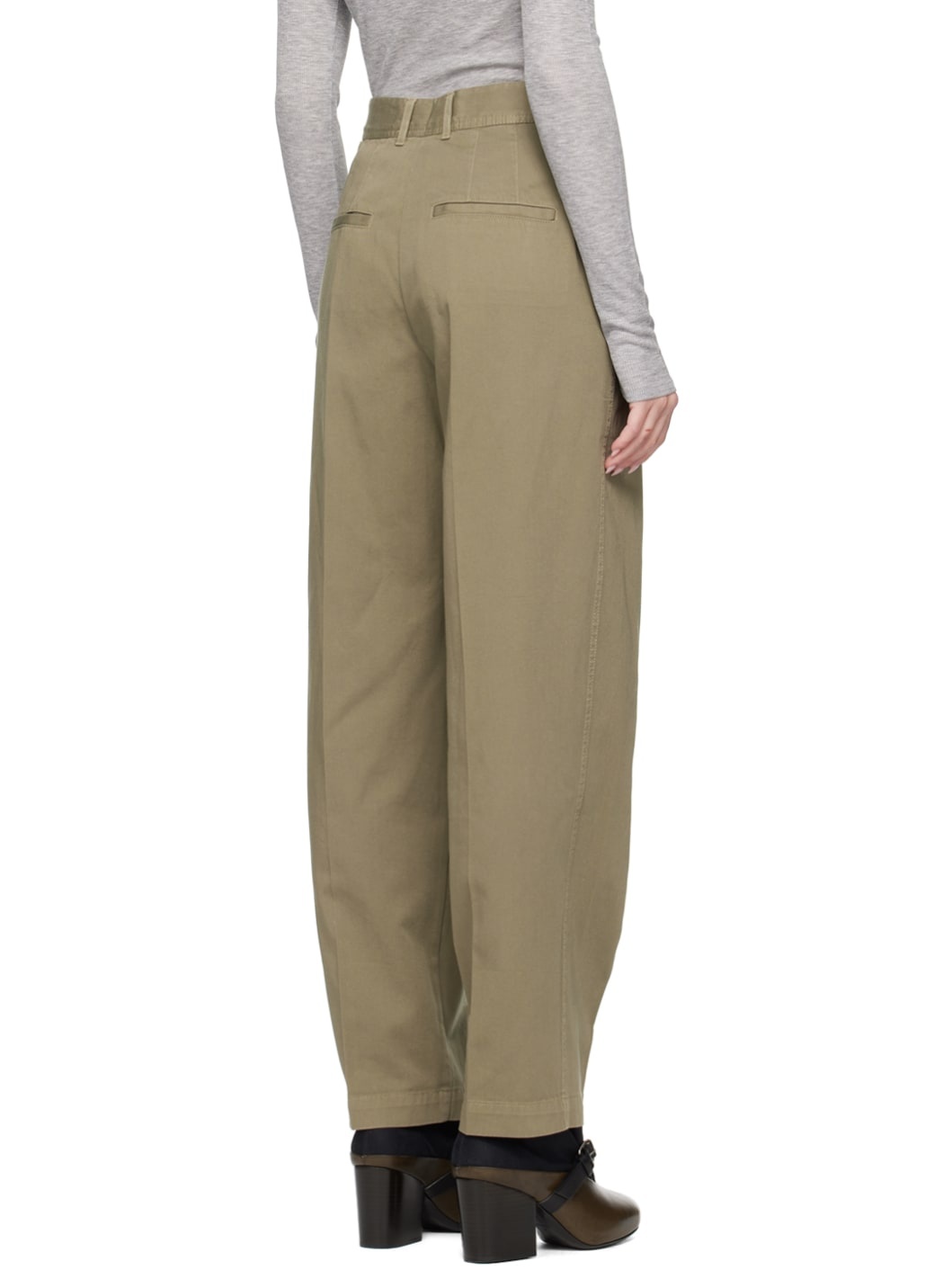 Khaki Mid-Rise Trousers - 3