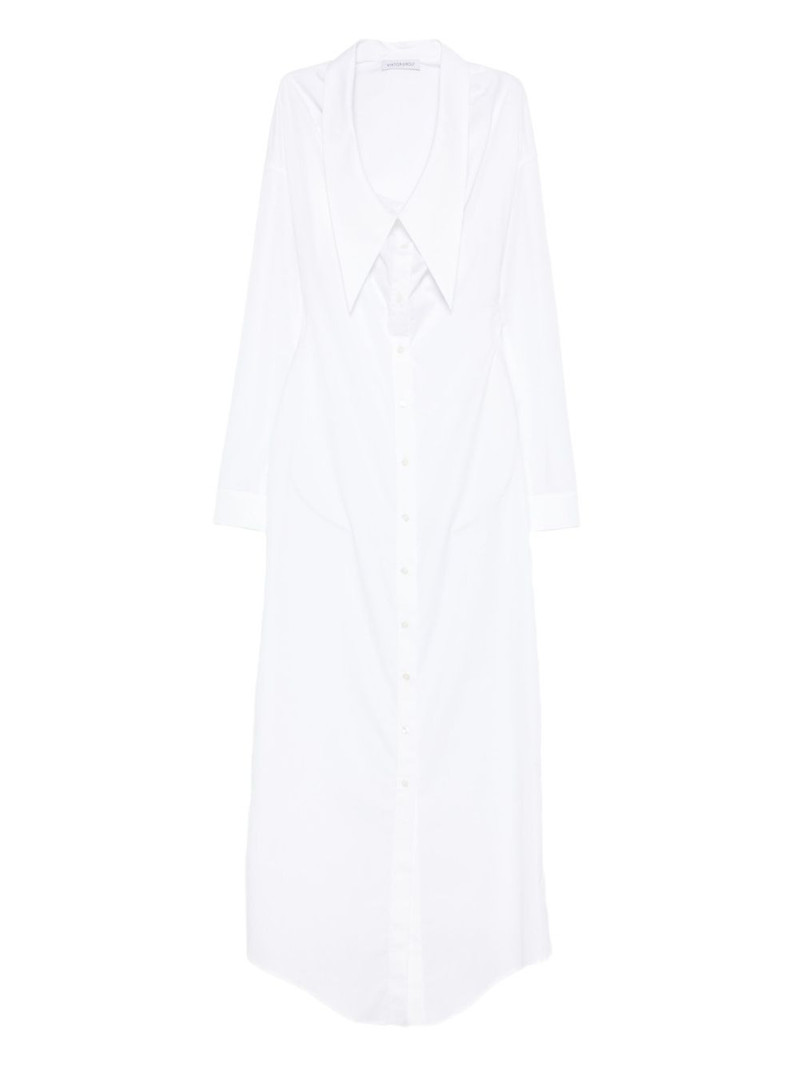 dragged neckline shirt dress 1