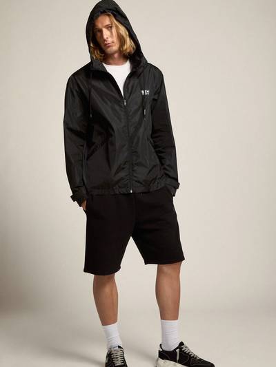 Golden Goose Men's windcheater with contrasting white logo and star outlook