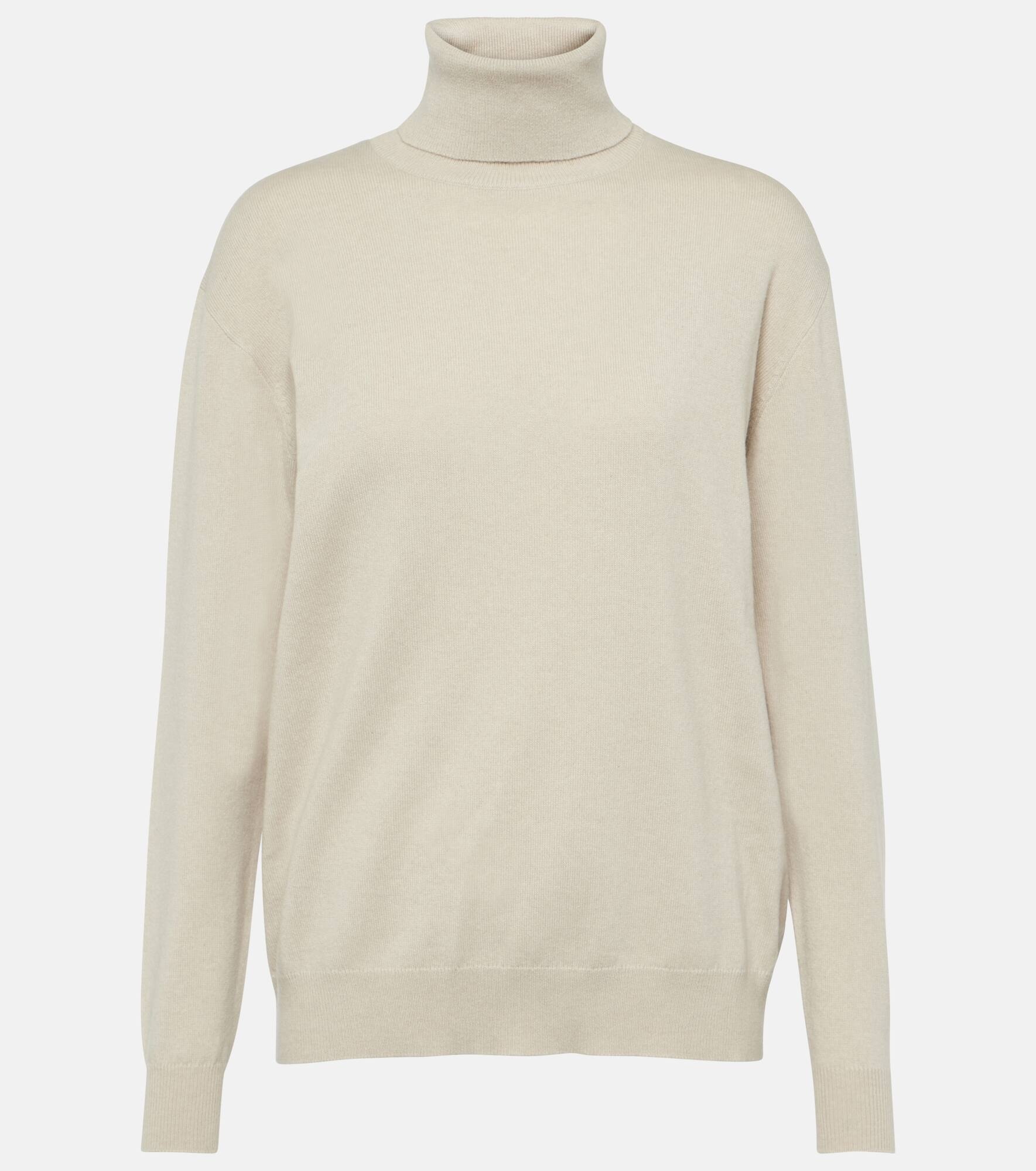 Ribbed-knit cashmere turtleneck top - 1