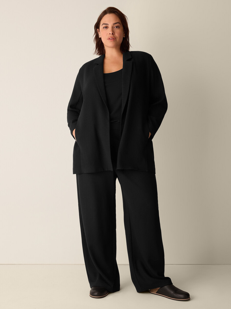 Stretch Wool Crepe Long Blazer 6