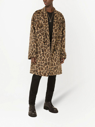 Dolce & Gabbana double-breasted leopard coat outlook