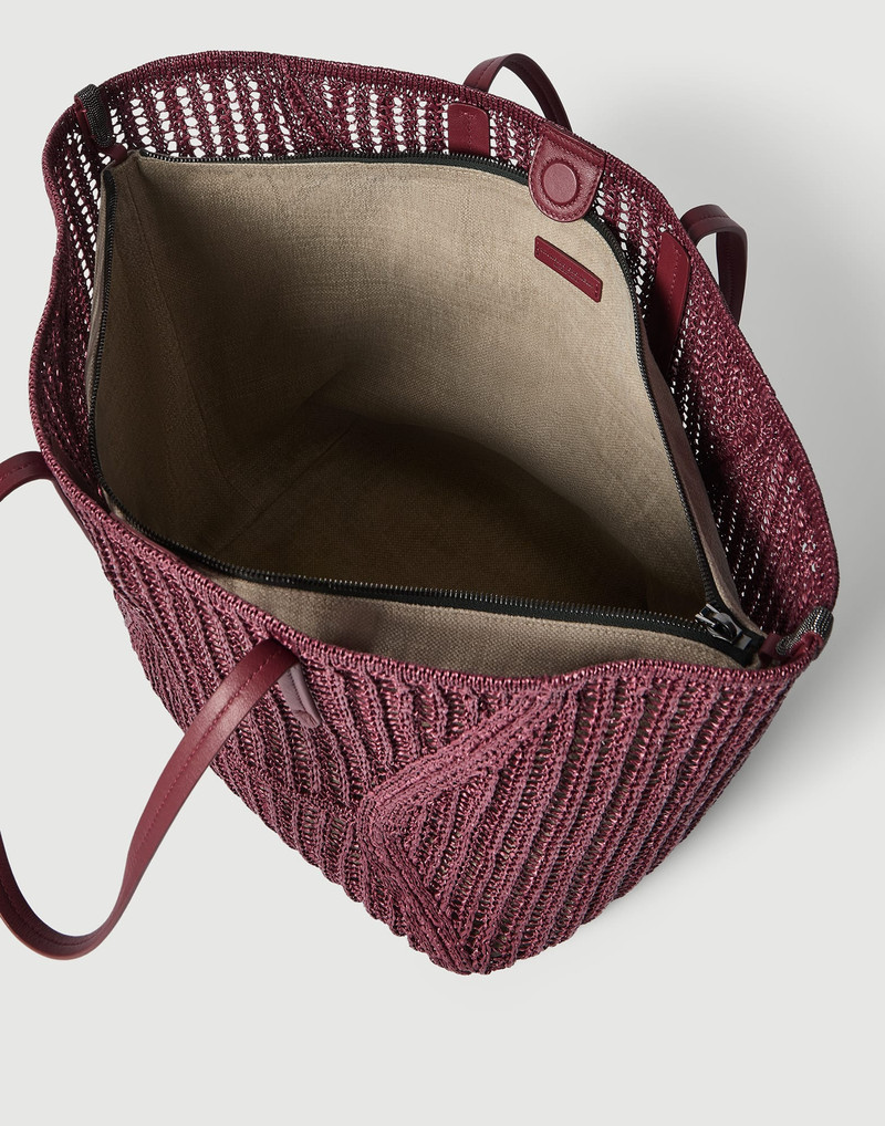 BC Duo bag in techno raffia knit with monili 5