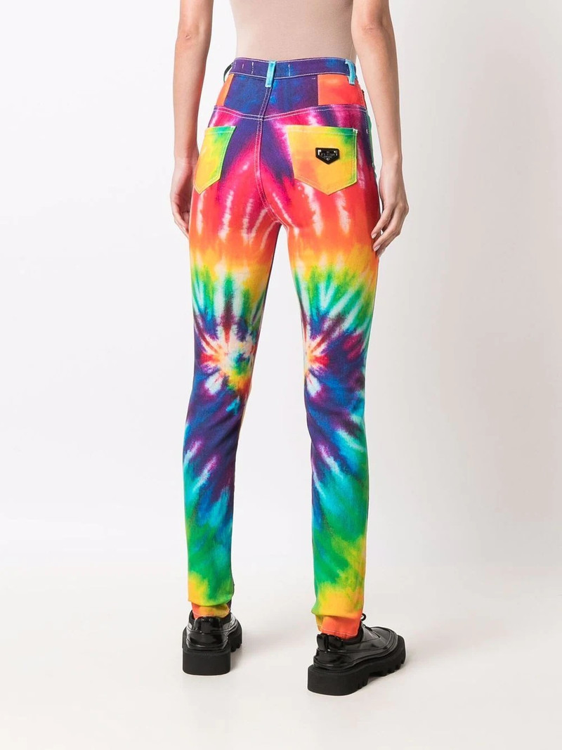 tie dye print skinny jeans 4