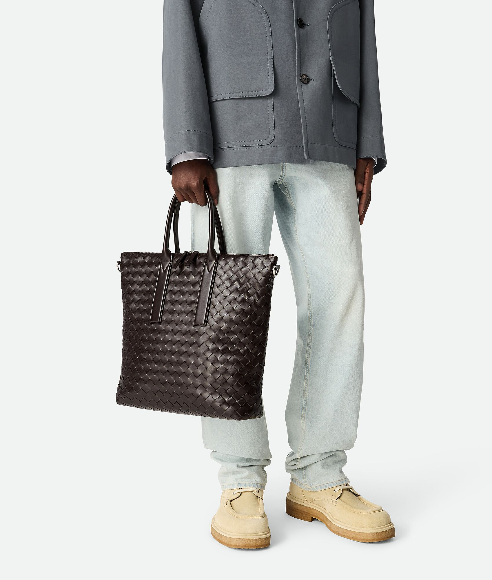 Intrecciato Zipped North-South Tote - 5