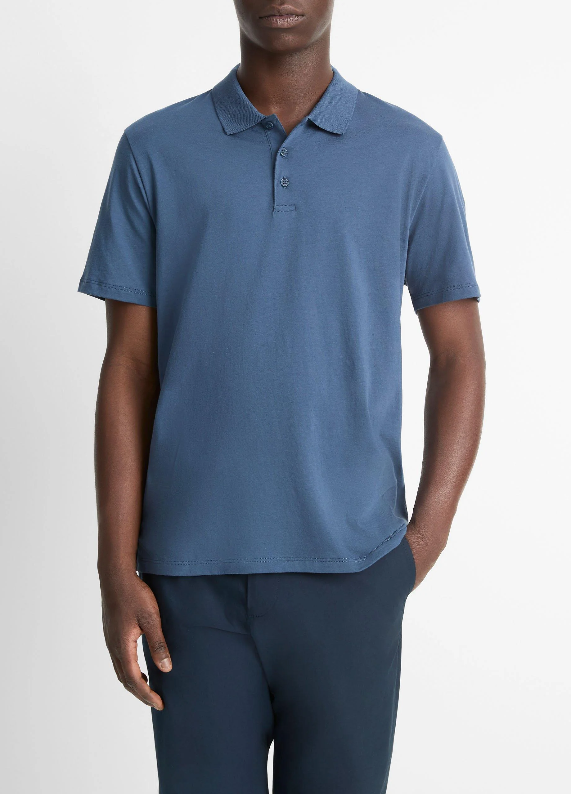 Pima Cotton Short-Sleeve Polo Shirt - 1