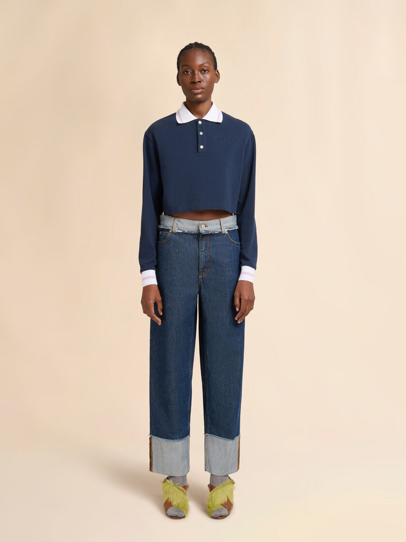 Marni BLUE DENIM INSIDE-OUT JEANS outlook