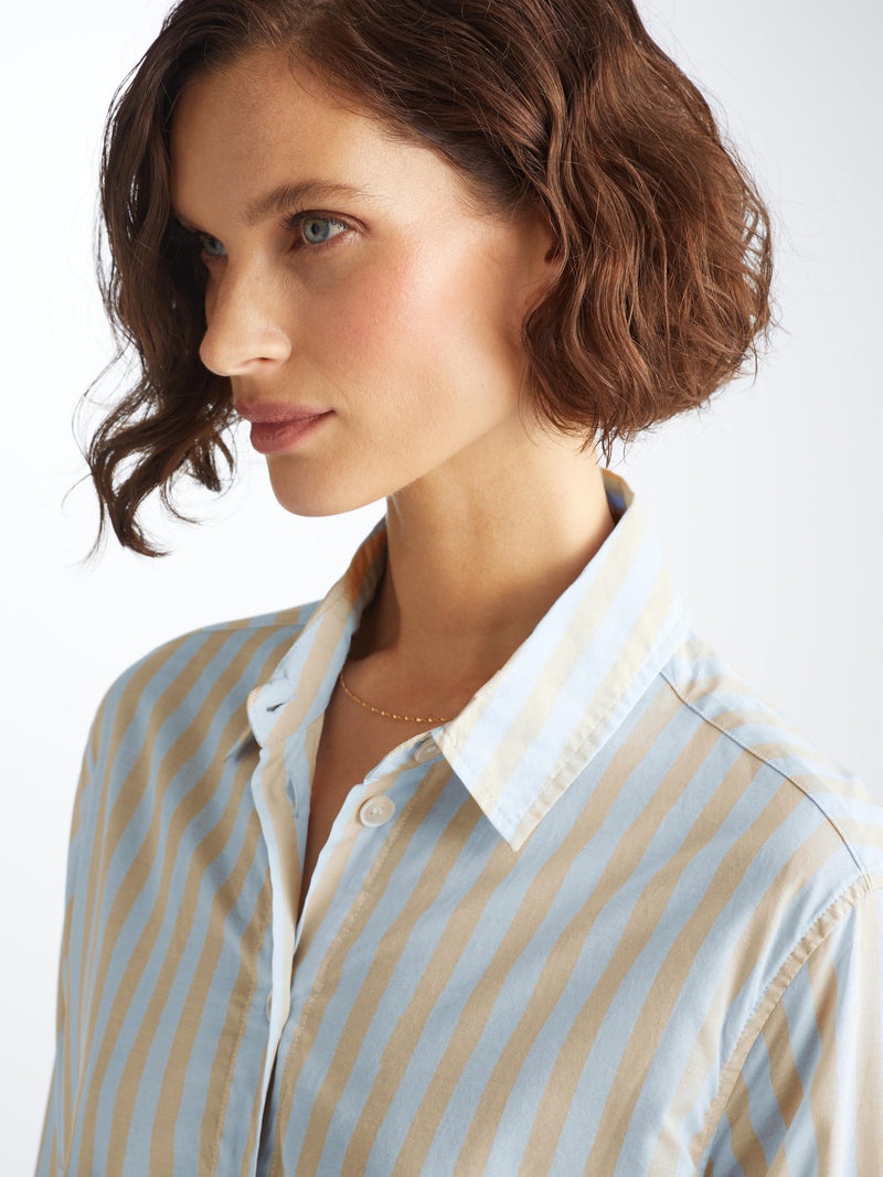 Women's Nightshirt Amalfi 20 Cotton Batiste Blue - 5