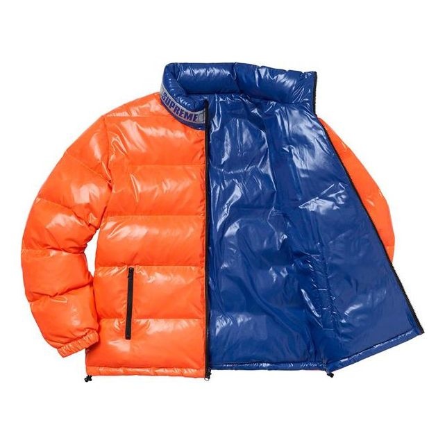 Supreme Shiny Reversible Puffy Jacket 'Blue Orange' SUP-SS20-165 - 4