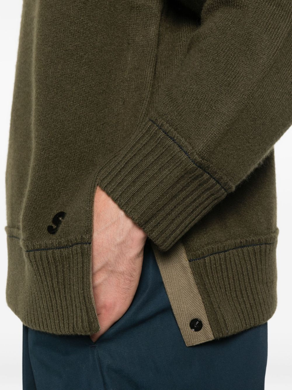 ribbed-trim sweater - 5
