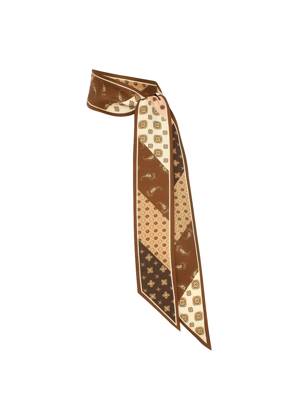 PRINTED SILK RIBBON SCARF - 1