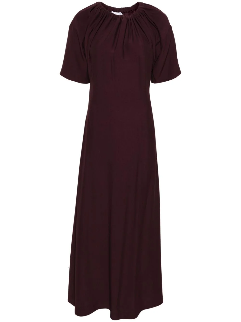 gathered-neckline crepe maxi dress - 1