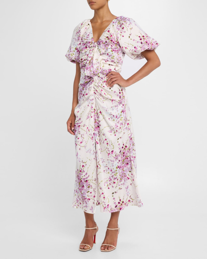 Cinq à Sept Brenton Puff-Sleeve Midsummer Bloom Dress outlook