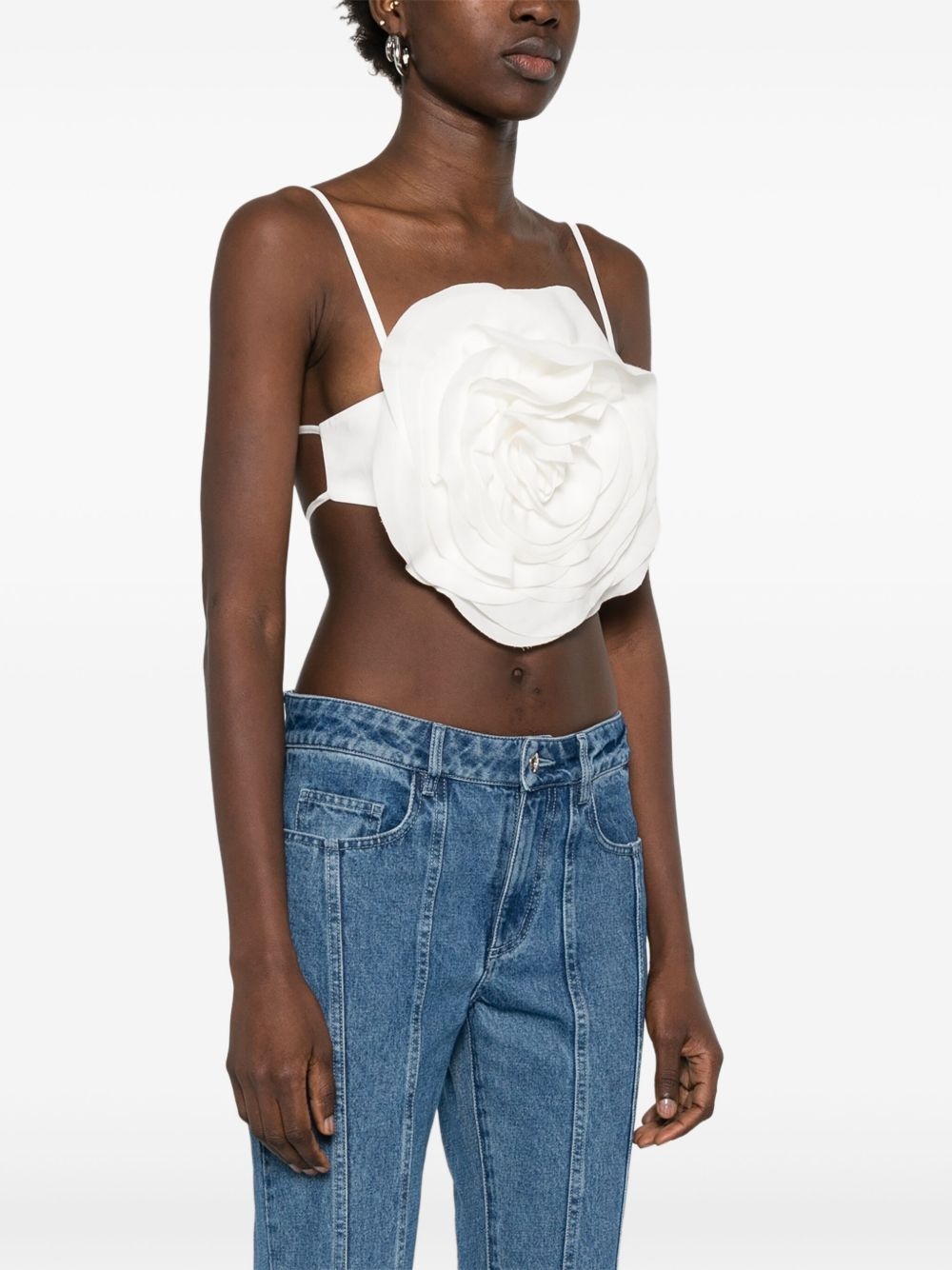 floral-appliqué top - 3