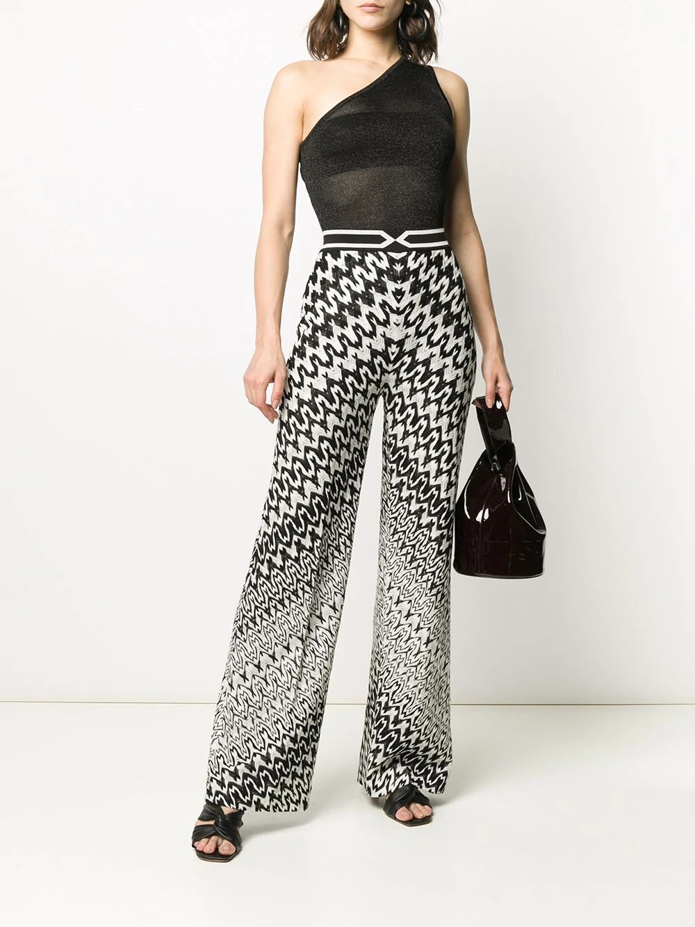 geometric wide-leg trousers - 2