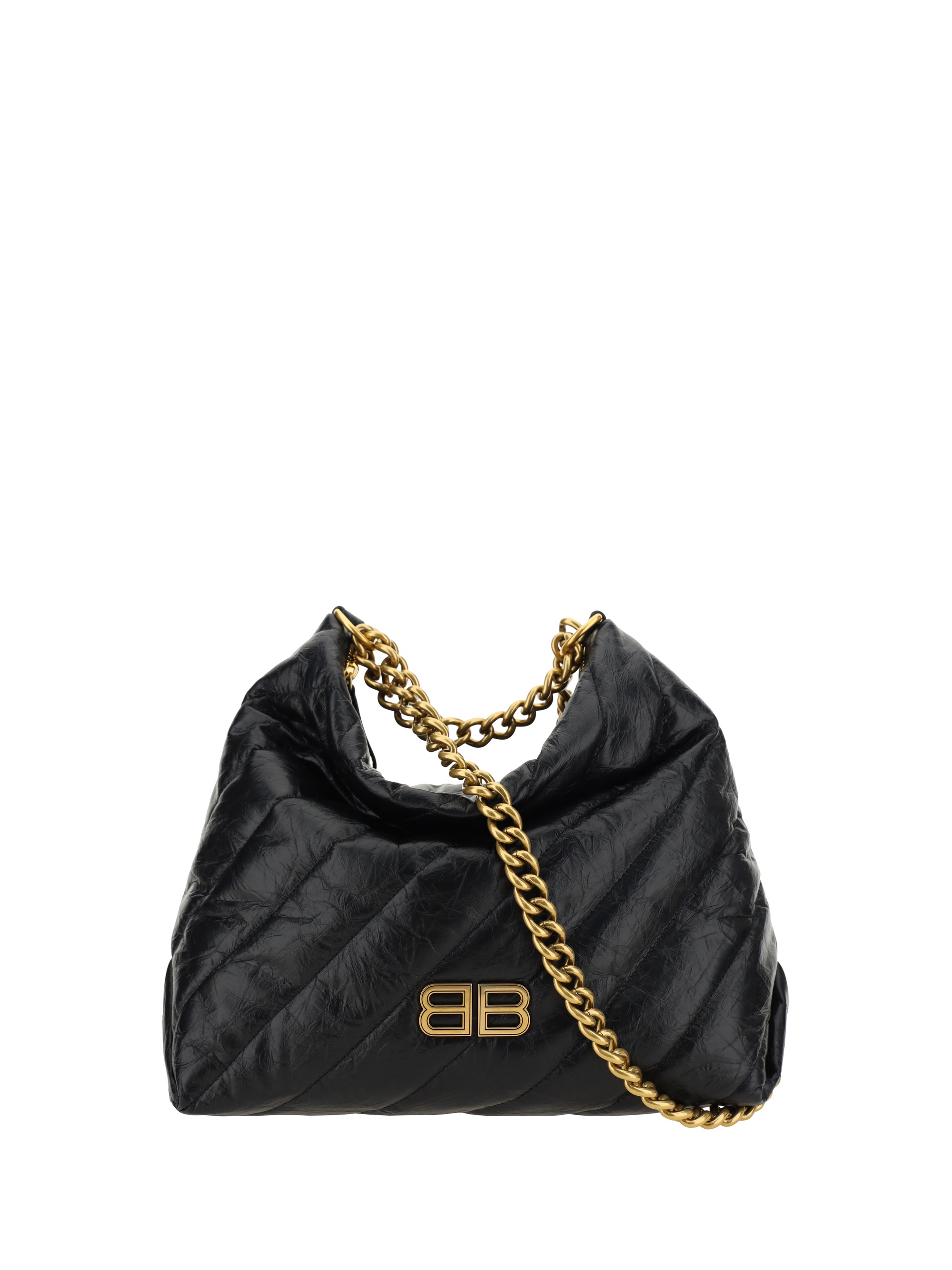 ショルダーバッグ・ポシェット BALENCIAGA CRUSH ZIPPED HOBO BAG Crush Chain S Hobo Bag - Balenciaga - Black - Leather